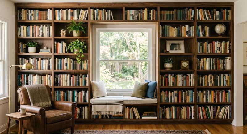 Built In Bookcase Installation in Winston Salem, NC